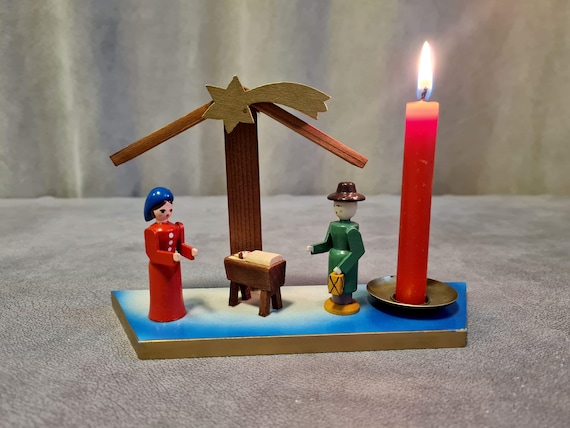 ヴィンテージ ドイツ製 クリスマス キャンドルホルダー 手描き