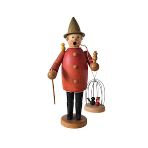 Vintage Erzgebirge &quot;The Bird Man&quot; Smoker Incense Burner – Made in Germany