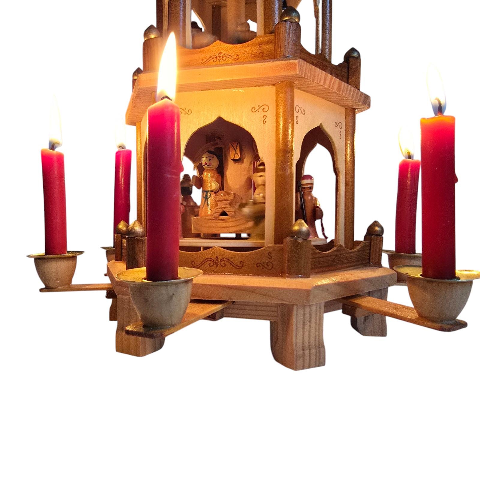 ドイツ エルツ山脈地方工芸品 木製 クリスマスピラミッド　ヴィンテージ Amazon.co.jp: ドイツ クリスマス ピラミッド（子ども達）木製工芸品