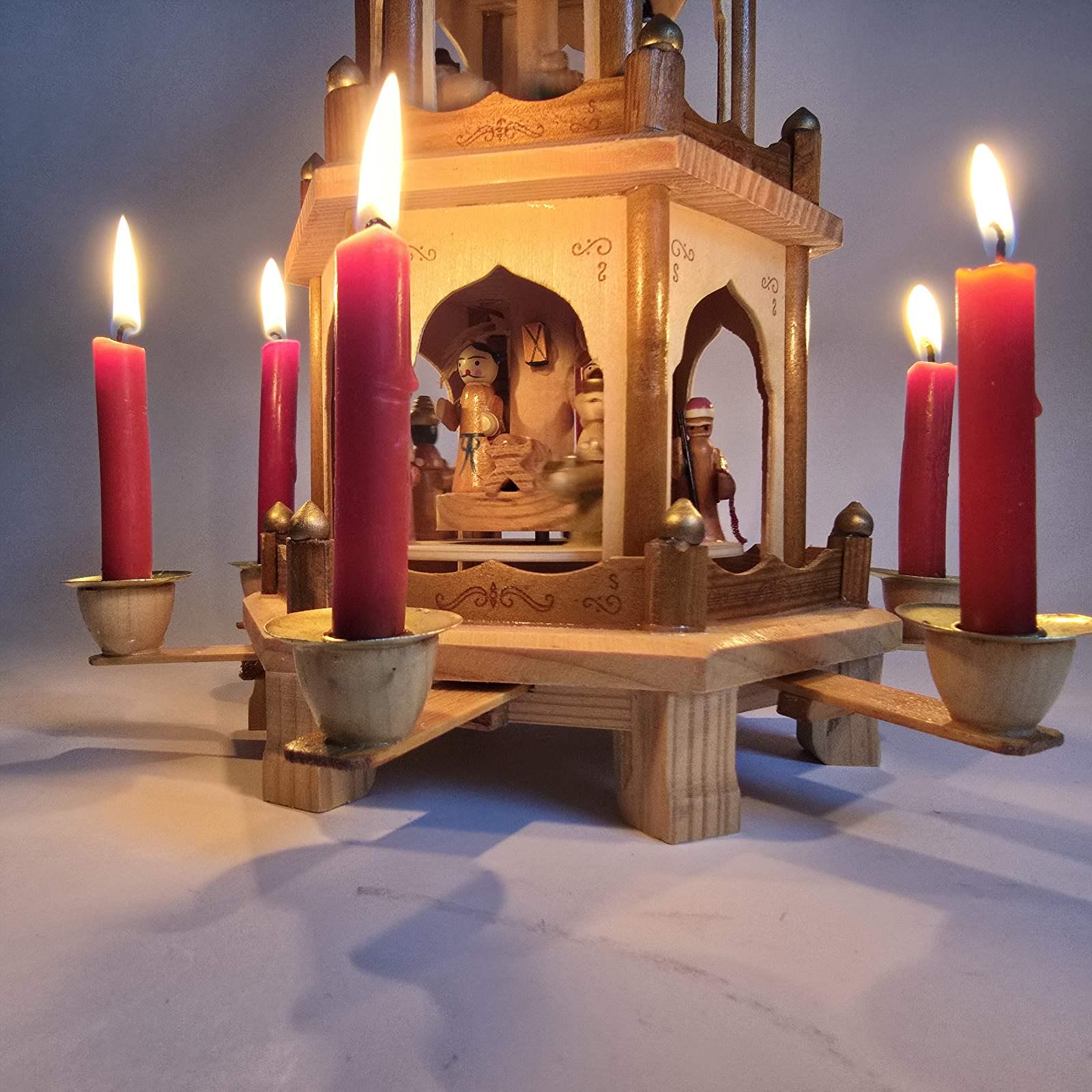 ドイツ エルツ山脈地方工芸品 木製 クリスマスピラミッド　ヴィンテージ Amazon.co.jp: ドイツ クリスマス ピラミッド（子ども達）木製工芸品