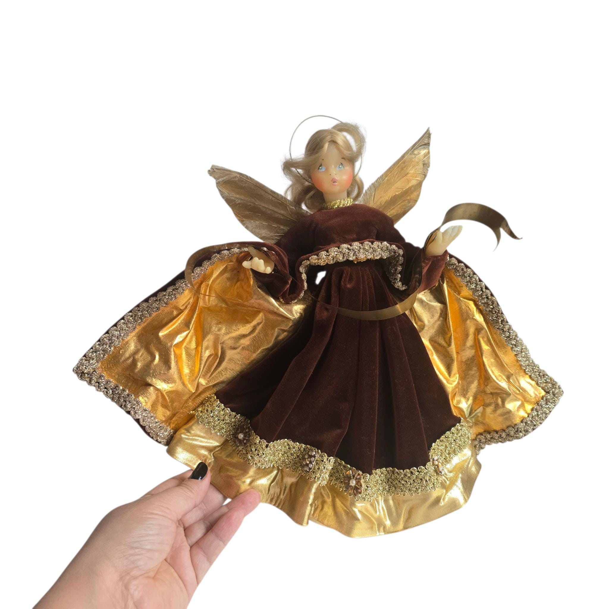 エンジェルエッグ　イエロー　ANGELegg Vintage Wax Angel Pauline Leidel-spreen,34cm Christmas Tree Topper