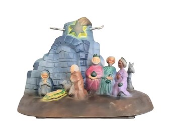 Vintage Christmas Tree Stand with  Nativity scene #205