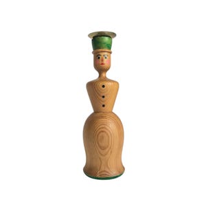 Vintage retro Erzgebirge Wooden candlestick German Christmas hand painted decoration #15