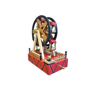 Vintage mechanical music box carousel with bears Plays the melody It&#39;s a small world #250