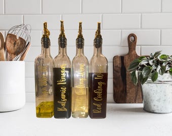 Etiquetas para aceite y vinagre Etiquetas para despensa de aceite de oliva