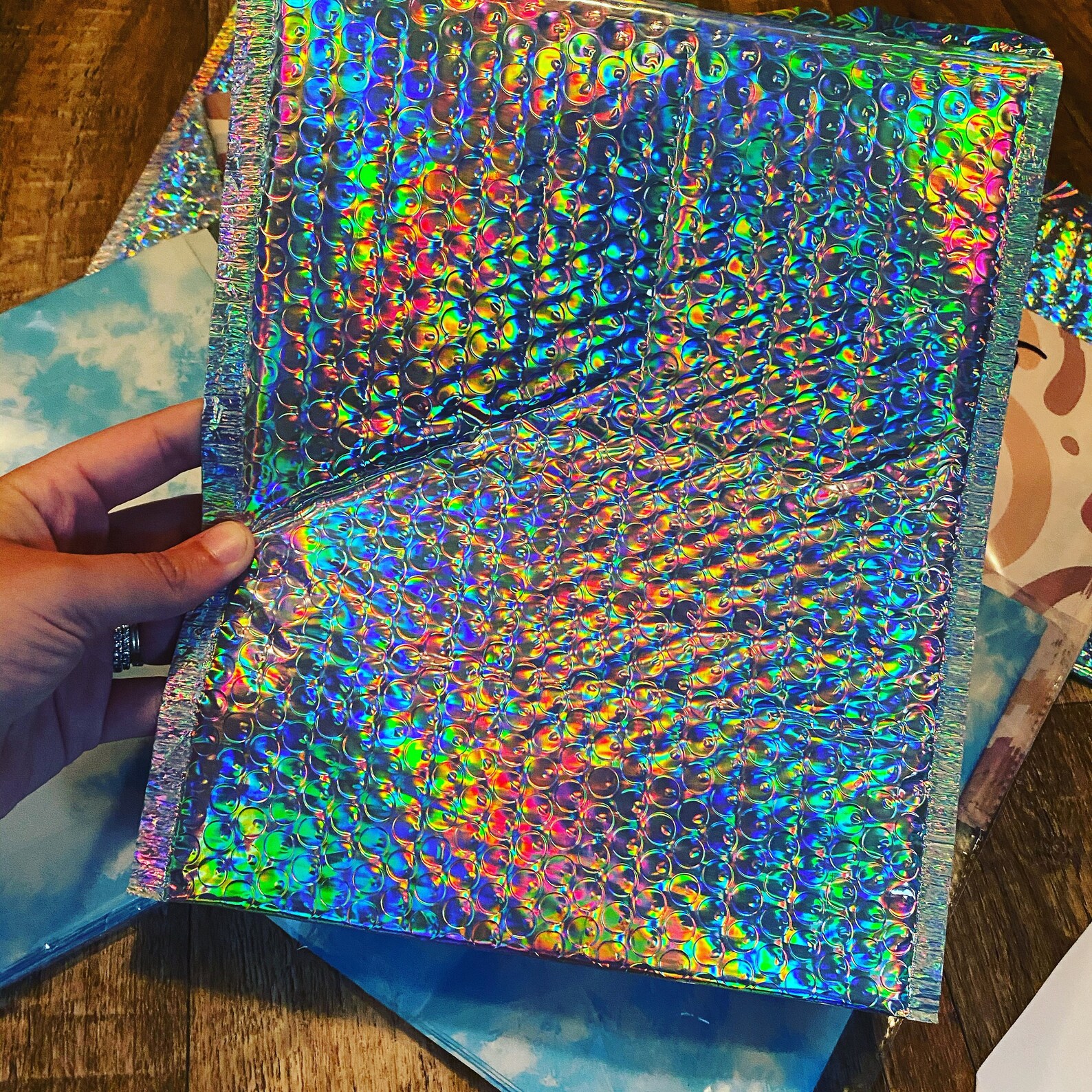 Holographic bubble mailers holographic shopsmall Etsy