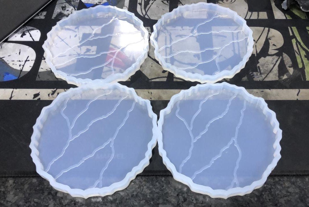 Irregular Round Designer Coaster Mold Silicone Epoxy Resin 