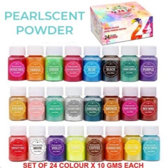 24 Bottles Slime Pigment Mica Powder for Soap Making Resin Color