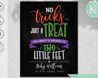 Halloween Pregnancy Announcement Sign Editable Baby Announcement Printable Sign Photo Prop | Fall Baby Reveal Gender Neutral Baby Reveal