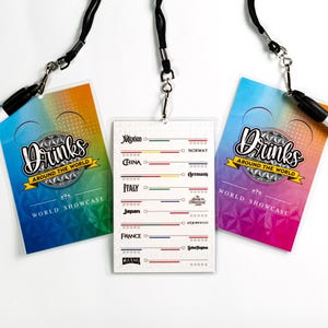 Drinks Around The World Passport with Lanyard and Marker For World Showcase | Drinking Around the World Bachelorette Girls Trip Birthday