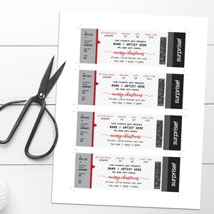 Printable Concert Ticket Gift Surprise Editable Template Instant ...