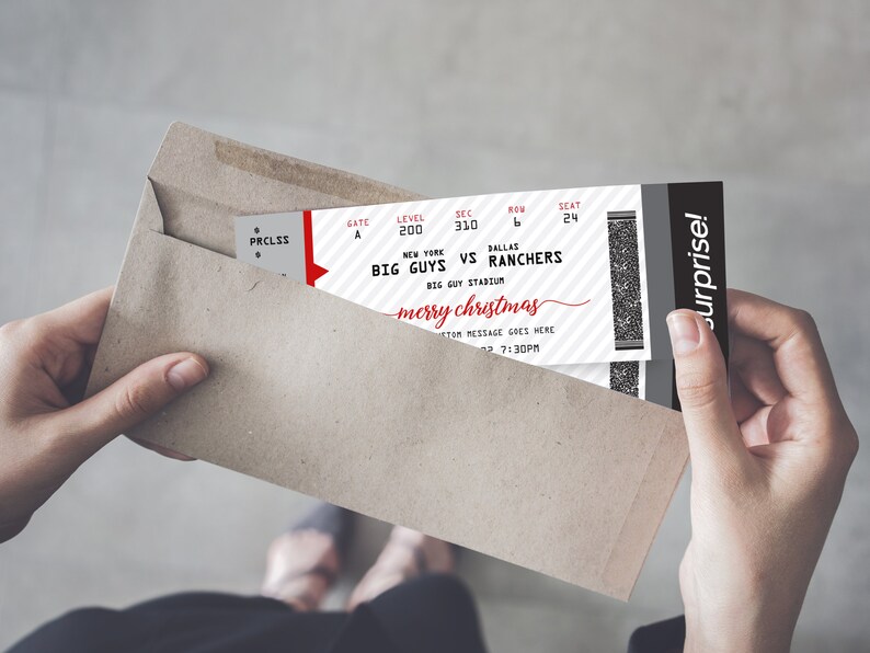 Printable Game Ticket Gift Surprise Editable Template Instant - Etsy