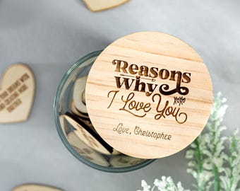 Personalized Reasons Why I Love You Jar Romantic Gift For Him Anniversary Gift Valentines Mother's Day Father's Day Gift For Her Birthday