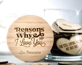 Romantic Gift Reasons Why I Love You Personalized Jar For Him Anniversary Gift Valentines Mother's Day Father's Day Gift For Her Birthday