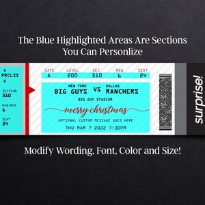 Printable Game Ticket Gift Surprise Editable Template Instant Download ...