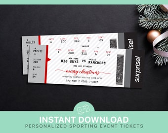 Printable Game Ticket Gift Surprise Editable Template Instant Download | Gift For Him For Her Birthday Valentine Anniversary Christmas