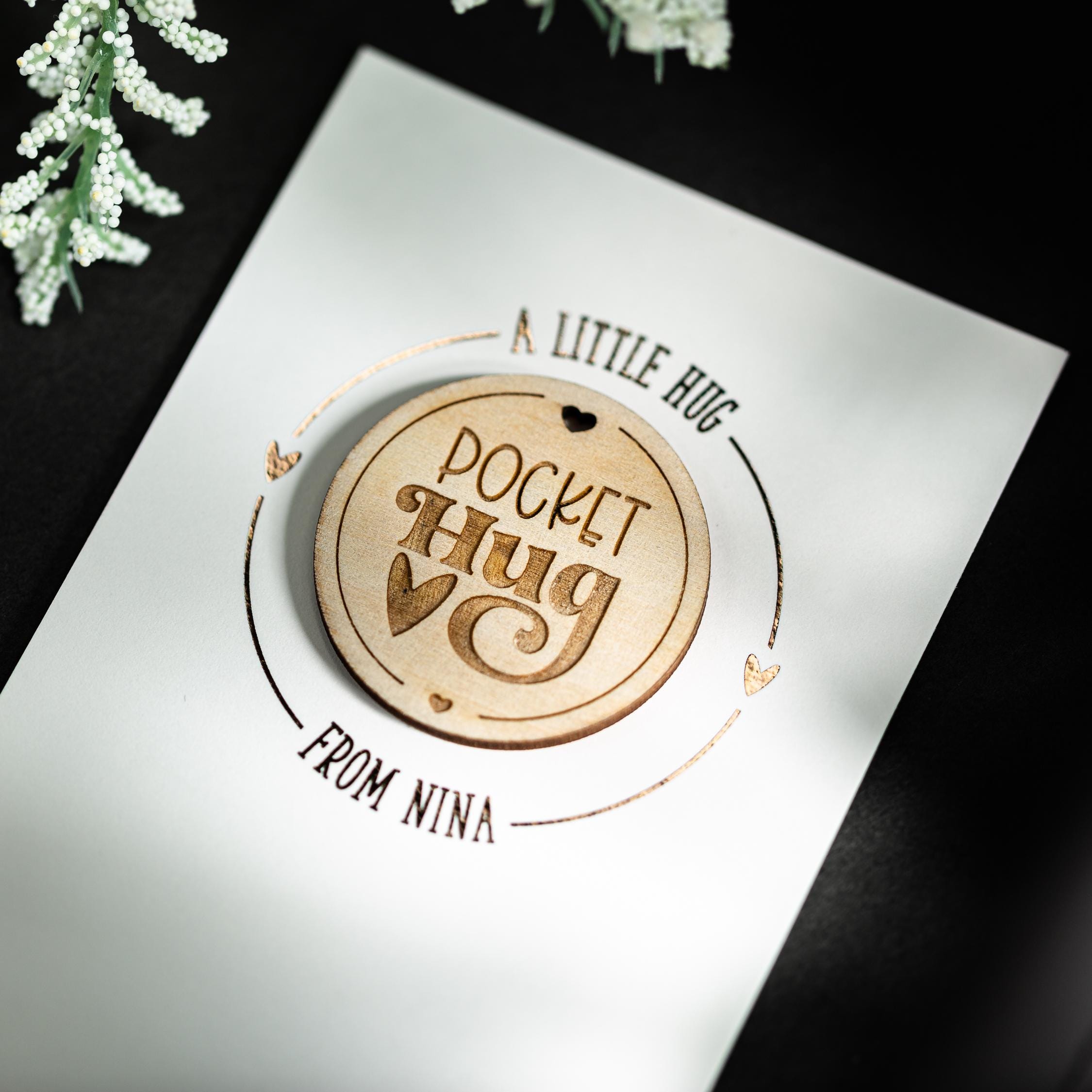 Pocket Hug Token Keychain - Long Distance Relationship Gift With Double Sided Coin For Loved Ones