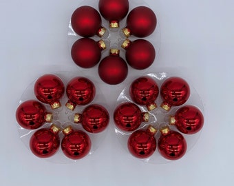 Christbaumschmuck Weihnachtskugel rot Set 18 Stück Weihnachten aus Glas Tannenbaum Weihnachtskugeln Weihnachtsdeko 4cm 4 cm