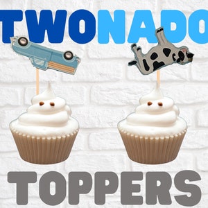Twonado cupcake toppers, Little Twonado cupcake toppers, Twonado party cupcake toppers, Twonado cake toppers