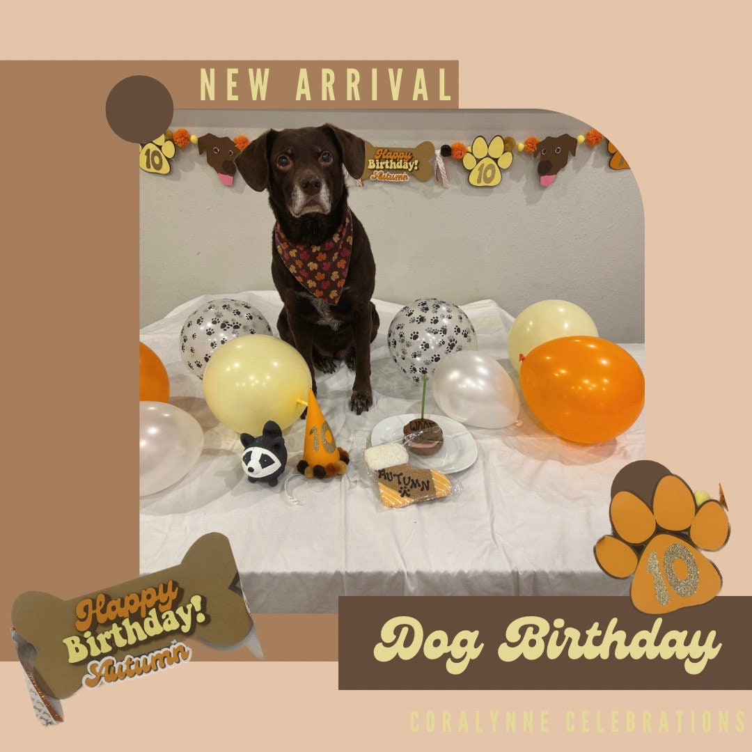 Dog Birthday Banner, Bone Birthday Banner, Pet Birthday Banner, Dog ...