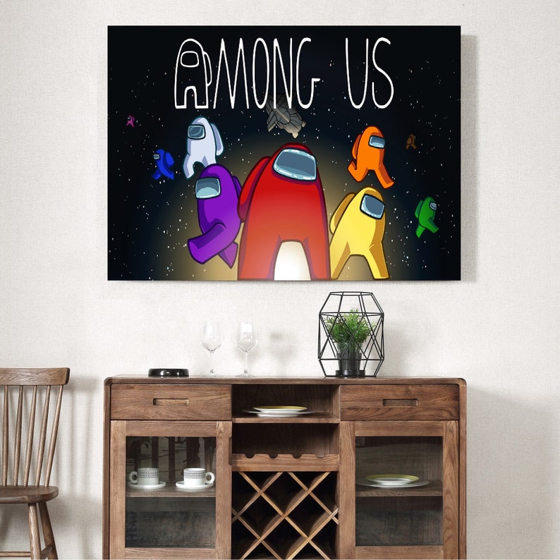 Among Us Among Us Home Decor Among Us Canvas Among Us Wall Etsy