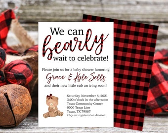 Bearly Wait to Celebrate Baby Shower Invitations