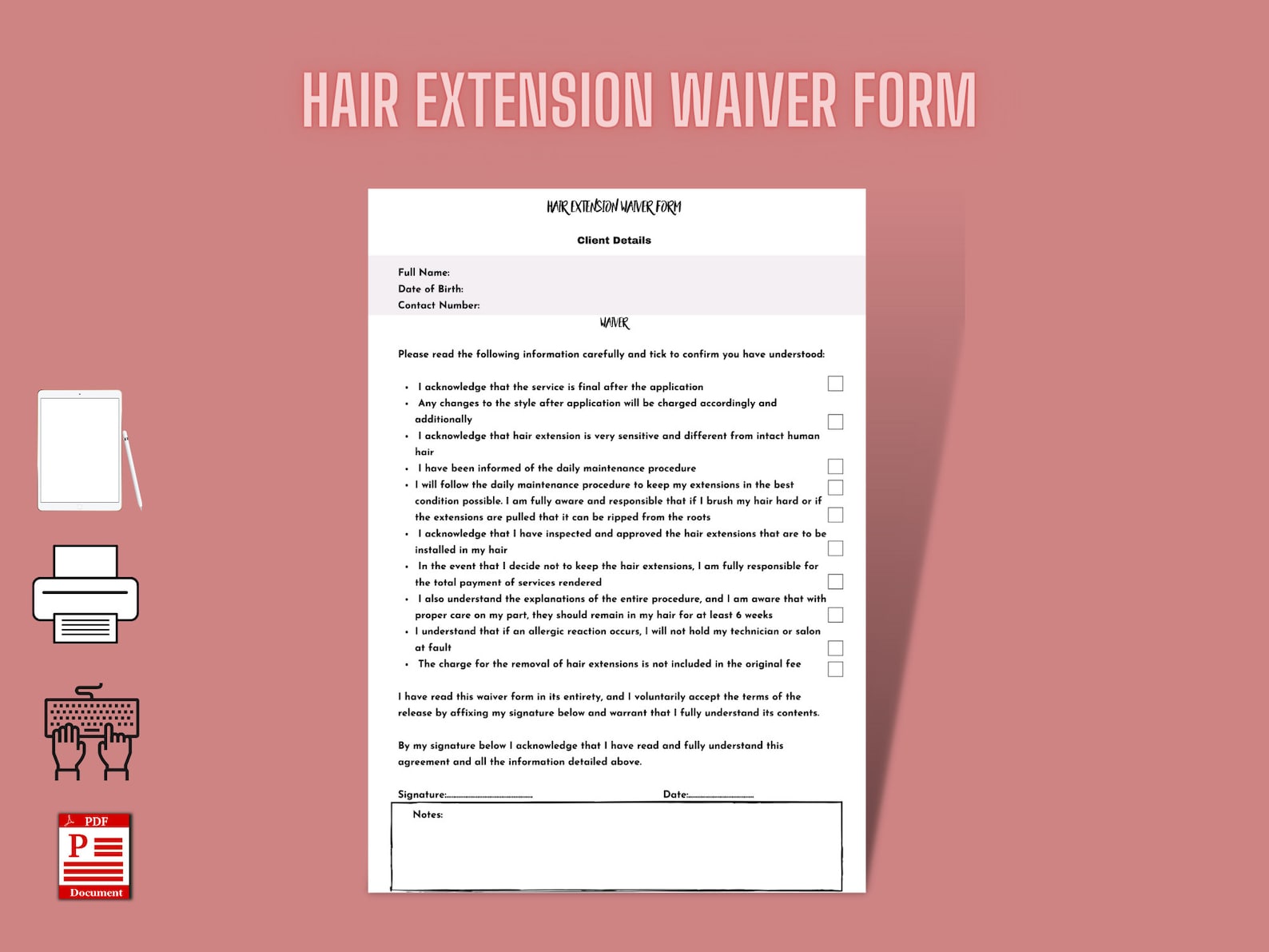 hair-extension-waiver-form-pdf-fillable-digital-hair-form-etsy-australia