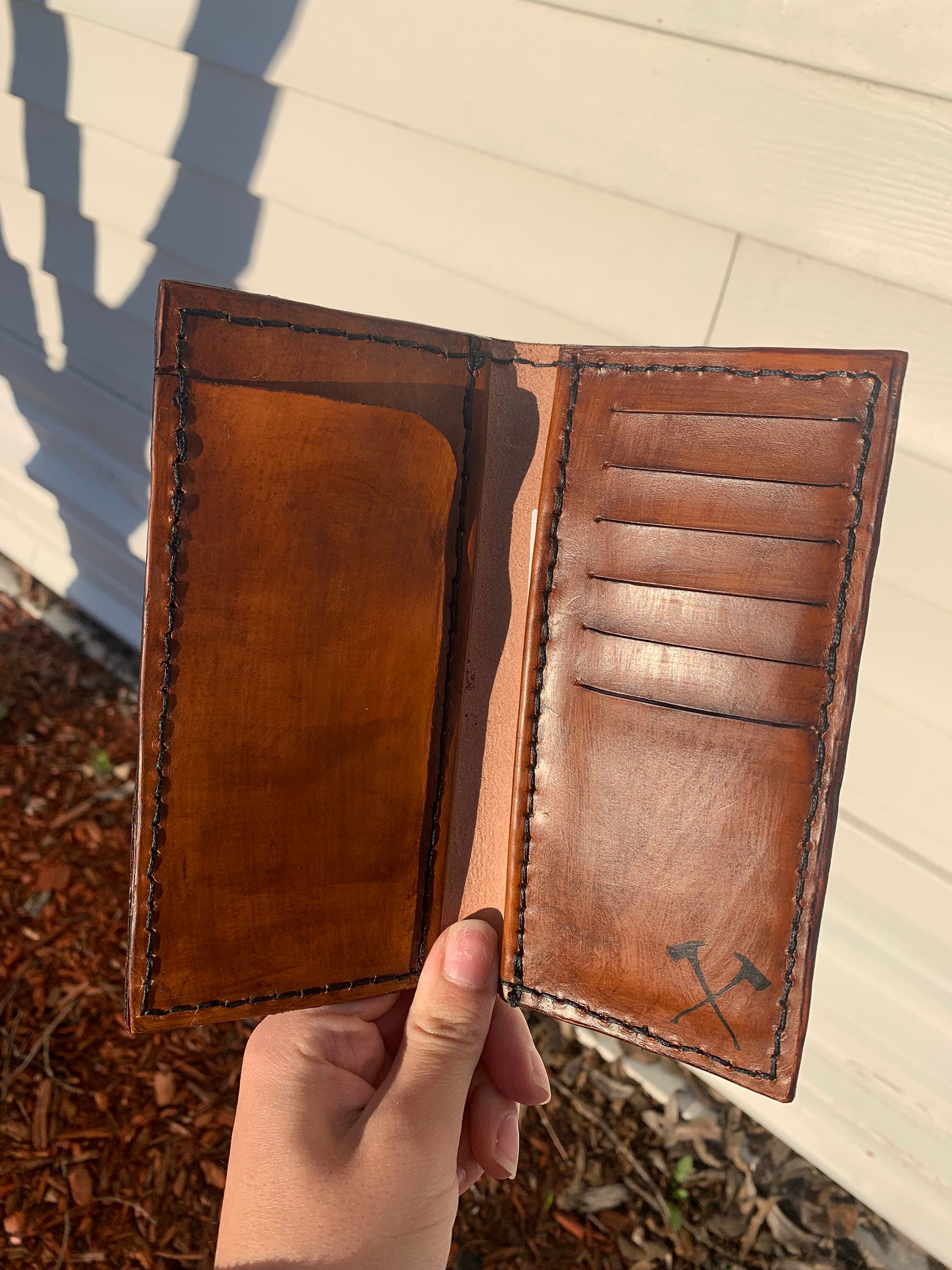 Roper Style, Tooled, Genuine Leather Wallet Custom or Basic - Etsy
