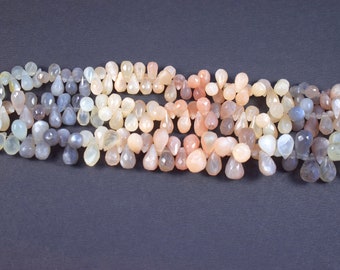 Multi Moonstone Faceted Drop Beads, Jewelry Making