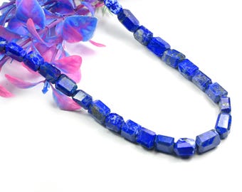 Natural Lapis Lazuli Nugget Necklace, Gemstone Beaded Choker