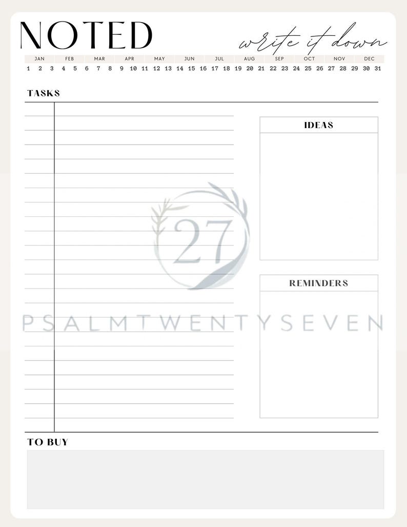 Daily Round Note Note Sheets (digital) - General Note Sheets for Daily Use, Note Taking ...