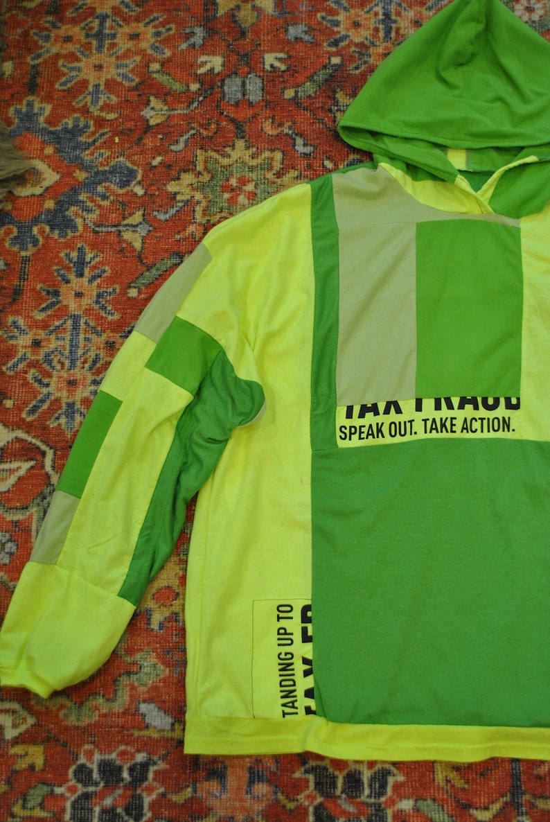 REWORKED Hoodie, Unisex Upcycled Hoodie, Cotton Hoodie, Unique XL