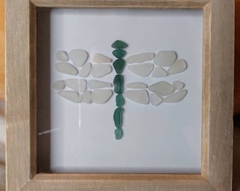 Seaglass Dragonfly, Seaglass Art, Teal, Home Decor, Beach Gift