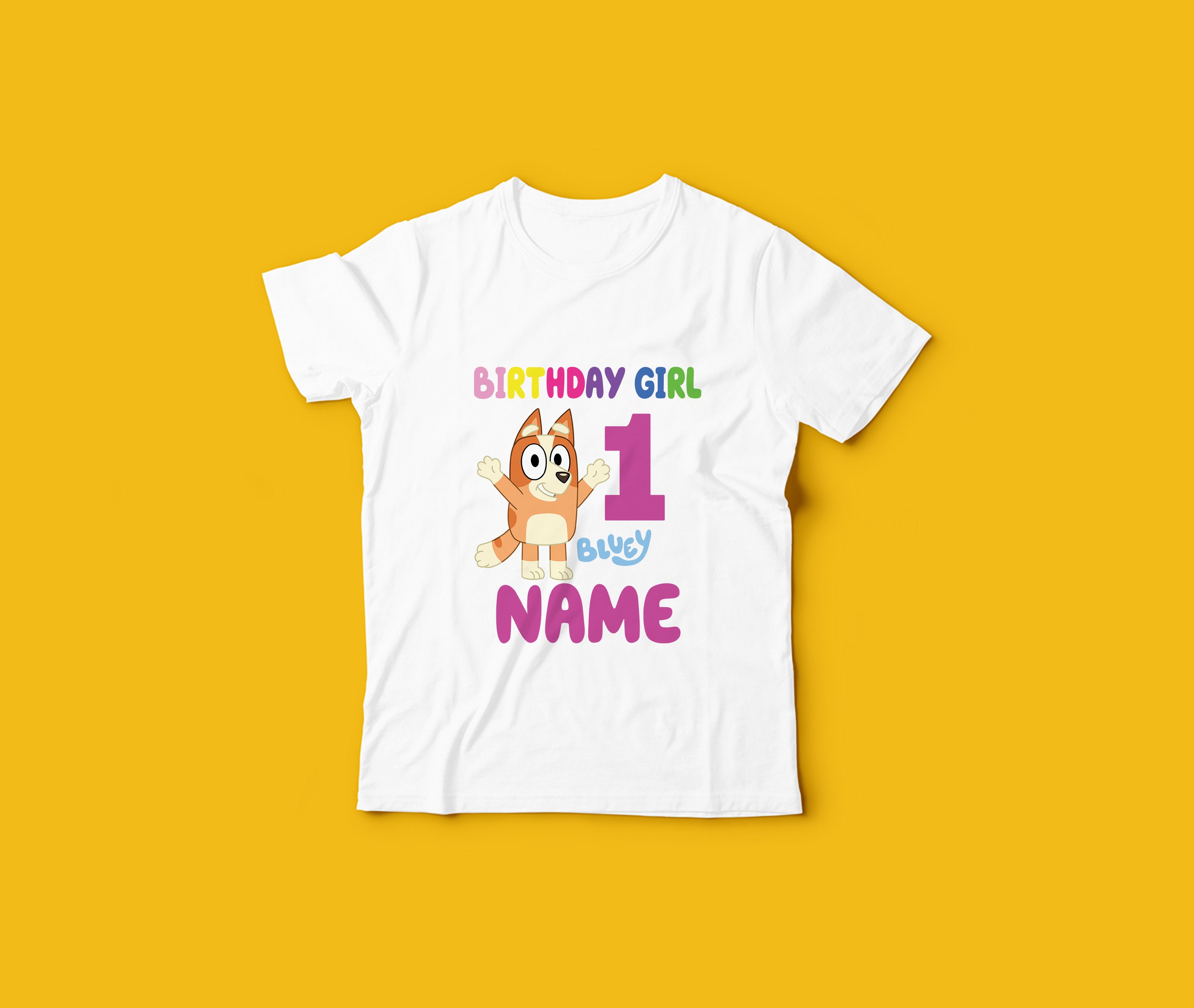 Bluey Personalized Birthday TShirt For Girls Etsy
