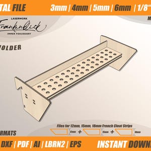 French Cleat Bit Holder Small Parts Storage Lasercut File Digital File Plywood Workshop Organization dxf svg ai eps pdf Plywood