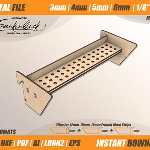French Cleat Bit Halter Kleinteil Aufbewahrung Lasercut File Digitale Datei Sperrholz Werkstatt Ordnung dxf svg ai eps pdf Sperrholz