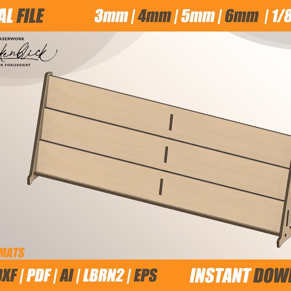 Stand for Rummikub Stand for game pieces dxf svg lightburn ai eps pdf plywood 3 mm 3.175 mm 4 mm 5 mm 6 mm 6.35 mm 1/8" 1/4" Laser Cut Files