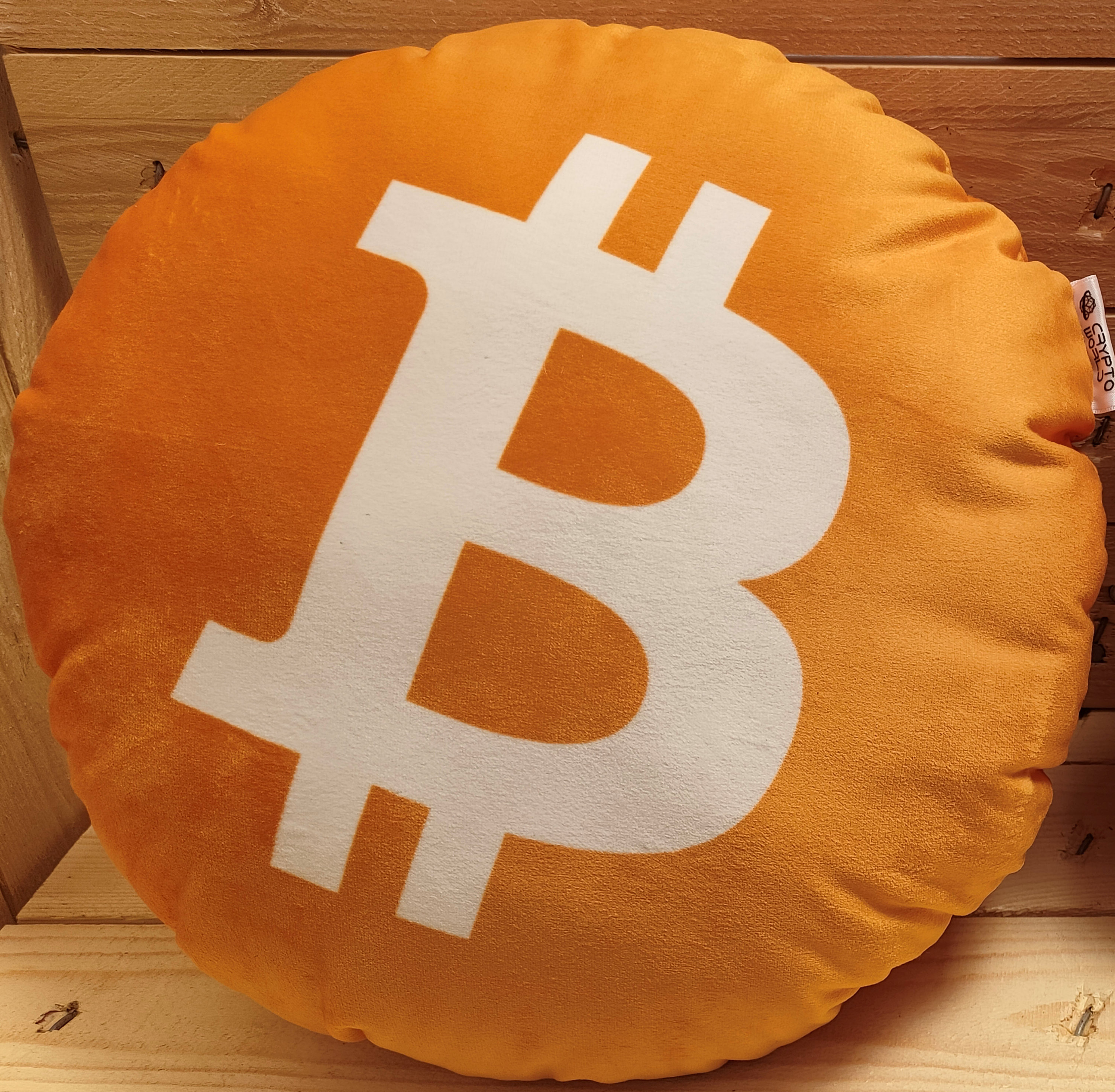 Coussin Rond_Bitcoin Btc_Décoration 30cm