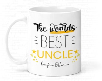 World's Best Uncle Mug Personalised with optional Coaster - Uncle Gift, Best Uncle Gift, Christmas Gift, Stocking Filler, Personalised Gift
