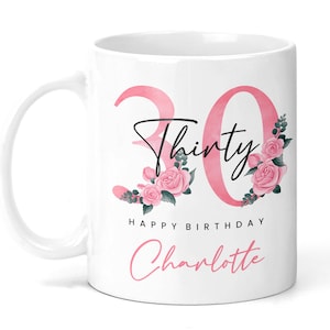 Personalised 30th Birthday Mug - Personalised Mug for 30th Birthday Gift For For Her Personalised Gift - Thirty Birthday Personalised Mug