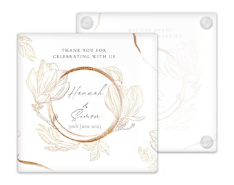 Personalized Wedding Favor Glass Coasters: Unique Table Placecards