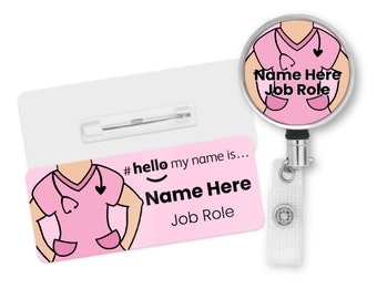 Personalized Nurse Badge Reel: #hello mynameis Durable Name Badge