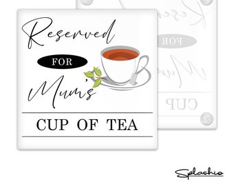 Personalised Name Cup of Tea Hot Drink Luxury Glass Coaster Personalised Coaster, Personalised, Christmas Coaster, Birthday Gift, Cup of Tea