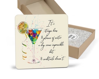 Funny Cocktail Coaster - Cocktail Quote Funny Coaster, Colourful Cocktail Coaster, gift, Coaster, Secret Santa, Birthday Gift, Home Bar.