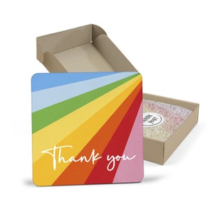 Rainbow Thank You Coaster: Friend Gift, Positivity Gift