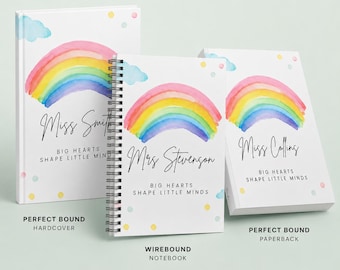 Personalised Teacher Notebook | Big Hearts Shape Little Minds Gift Journal Appreciation Present