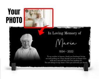 Personalized Memorial Photo Slate: Custom Remembrance Keepsake