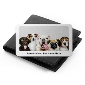 Personalisierte Haustier Foto Brieftasche Aluminium Geldbörse Karte, Metall Andenken Geschenk, Geschenk für Großeltern, Mann, Frau Vater, Mutter, Custom Haustier Karte