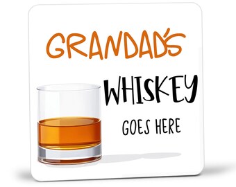Personalised Whiskey Coaster, Personalised, Drinks Mat, Personalised Drink Coaster Whisky, Whiskey Fathers Day gift, Secret Santa Coaster
