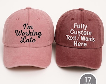 Custom Embroidered Vintage Cotton Cap: Personalized Text Design